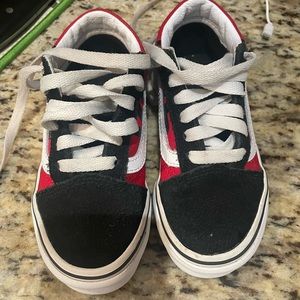 Red and black toddler Vans